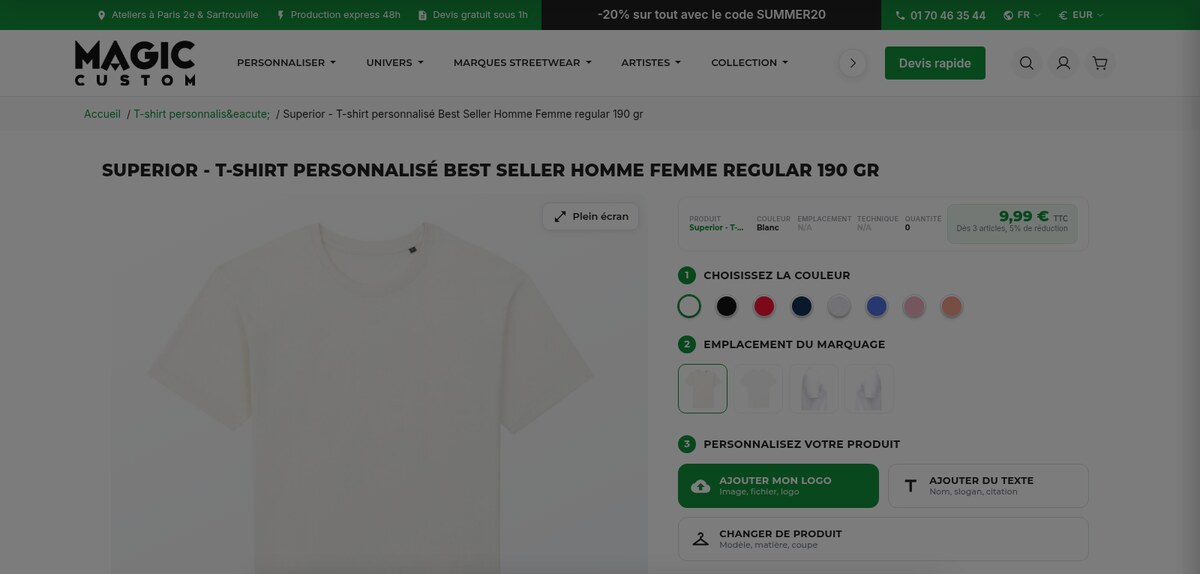 Redesign, migration and product customisation for Magic Custom